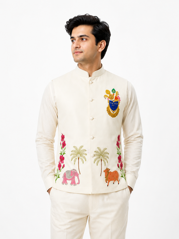 Custom Embroidered Nehru Jacket ⭐