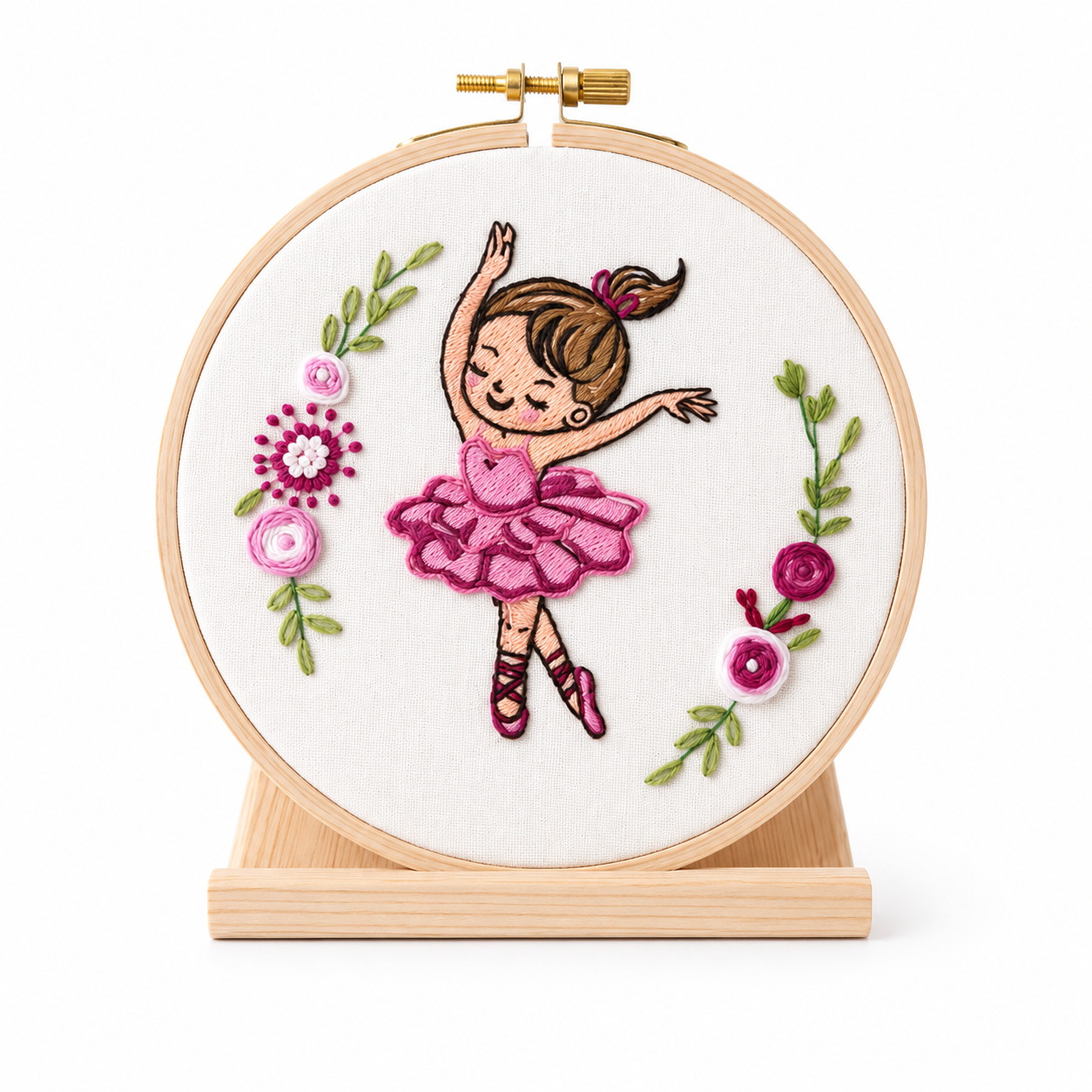 Ballerina Embroidery Hoop Art