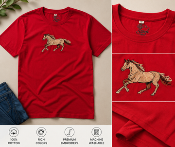 Horse embroidered Tshirt