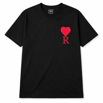 Personalized Embroidered Heart Initial T-Shirt – Premium Cotton Black Tee